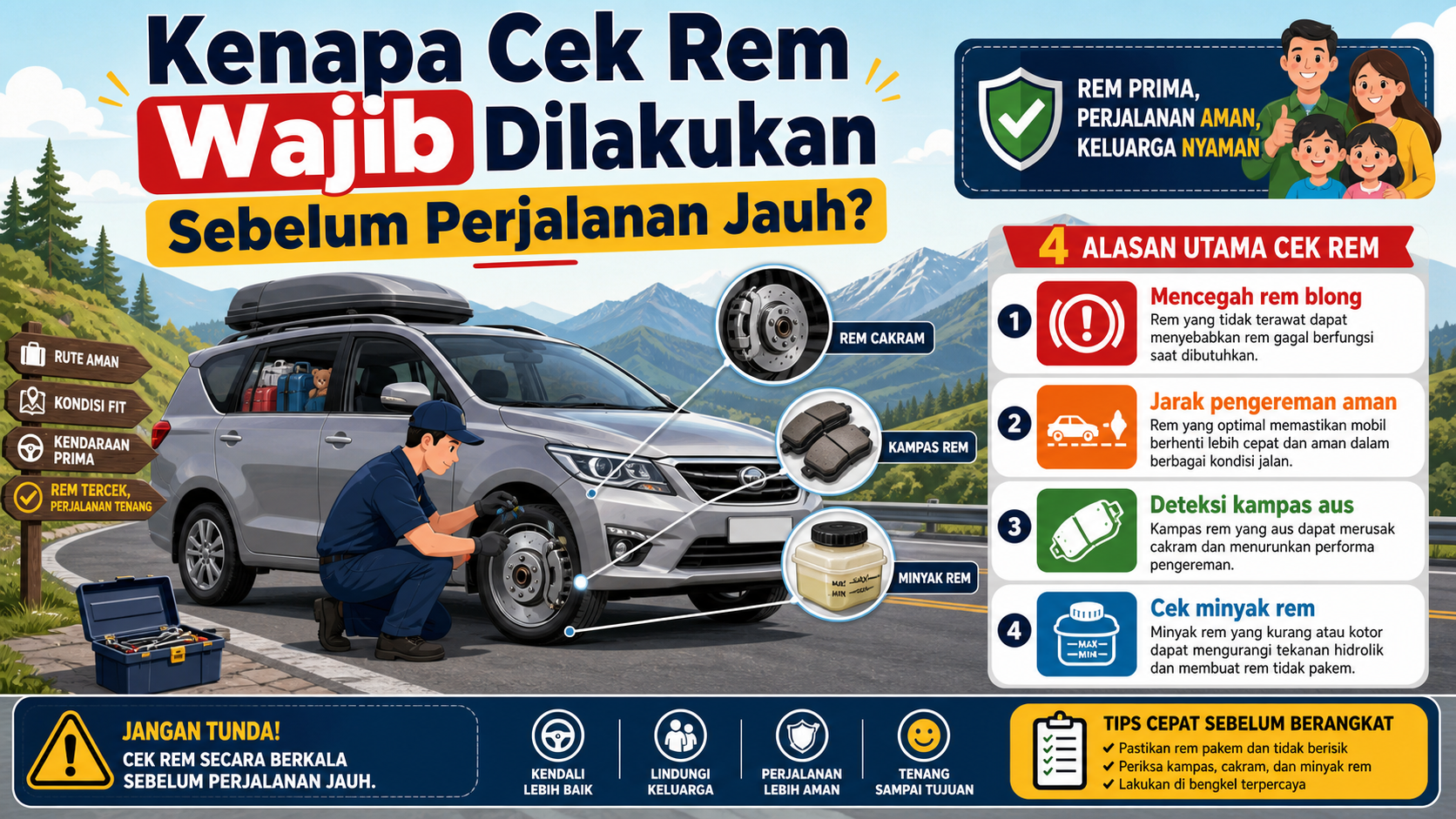 Kenapa Cek Rem Wajib Dilakukan Sebelum Perjalanan Jauh? - otomotifzone