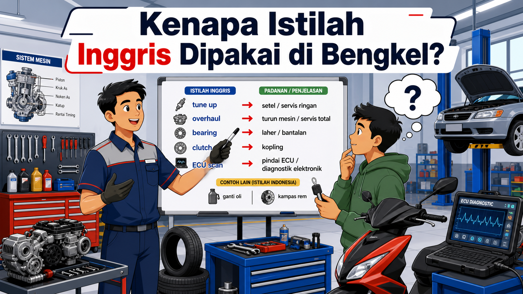 Kenapa Istilah Bahasa Inggris Sering Dipakai di Bengkel? - otomotif