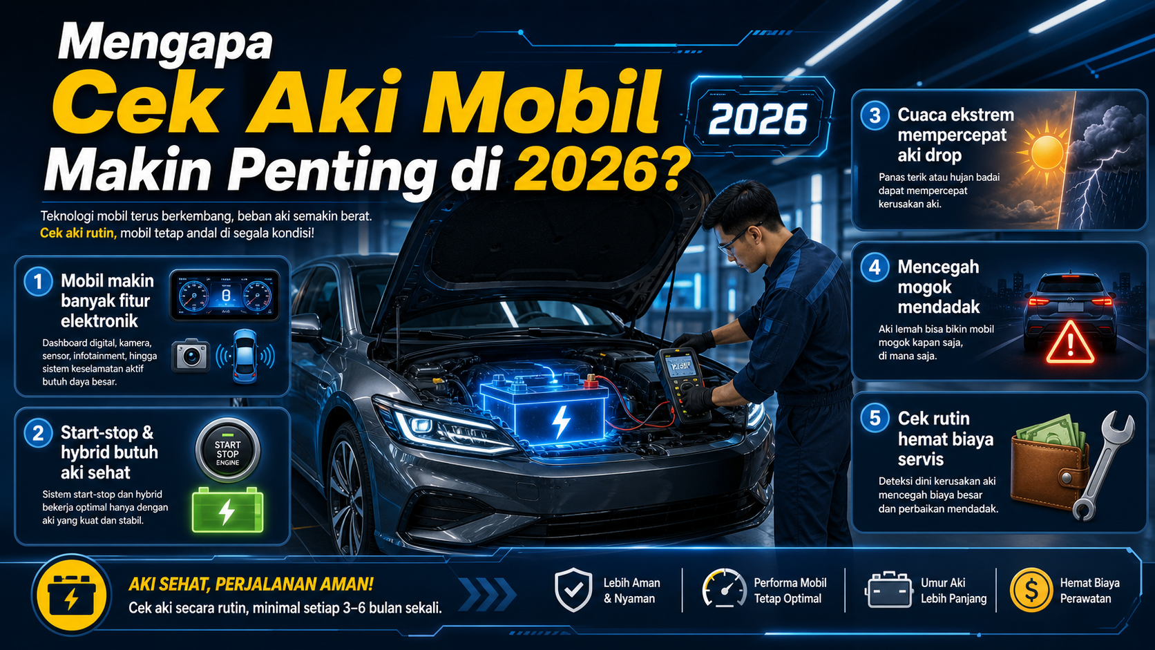 Mengapa Cek Aki Mobil Makin Penting di 2026? - aki