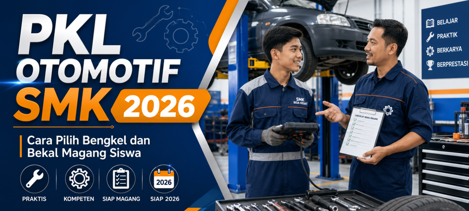 otomotif - PKL Otomotif SMK 2026: Cara Pilih Bengkel dan Bekal Magang Siswa