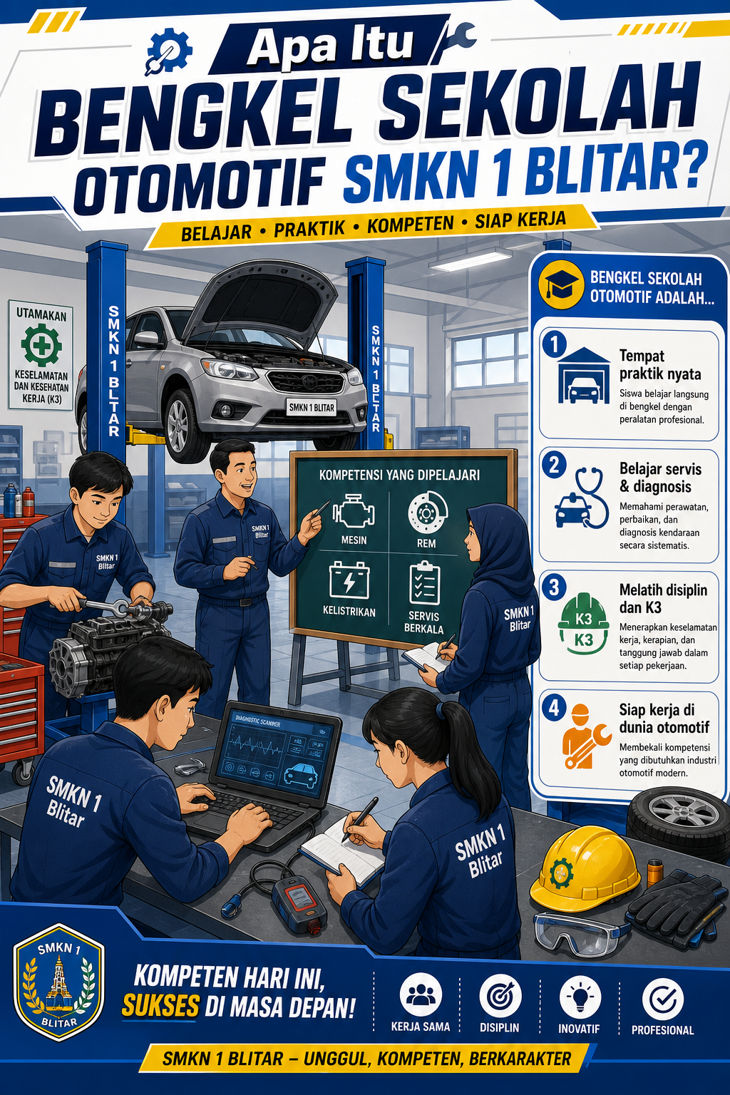 Apa Itu Bengkel Sekolah Otomotif SMKN 1 Blitar? - otomotif