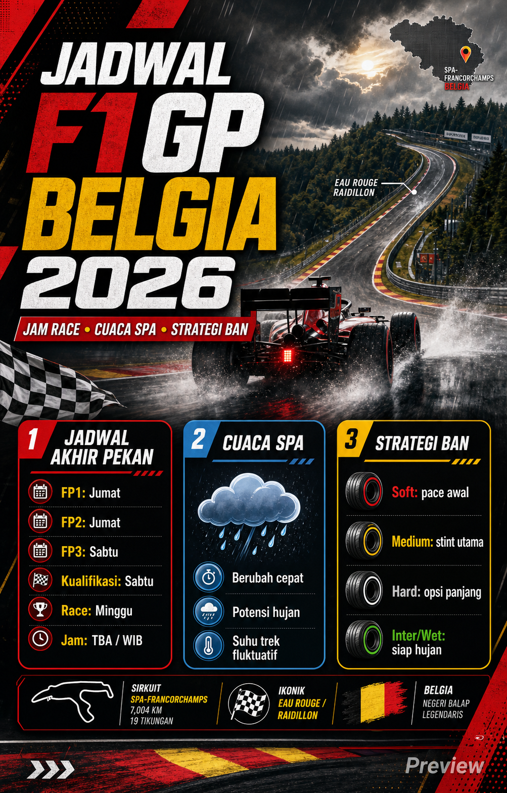 Jadwal F1 GP Belgia 2026 - f1