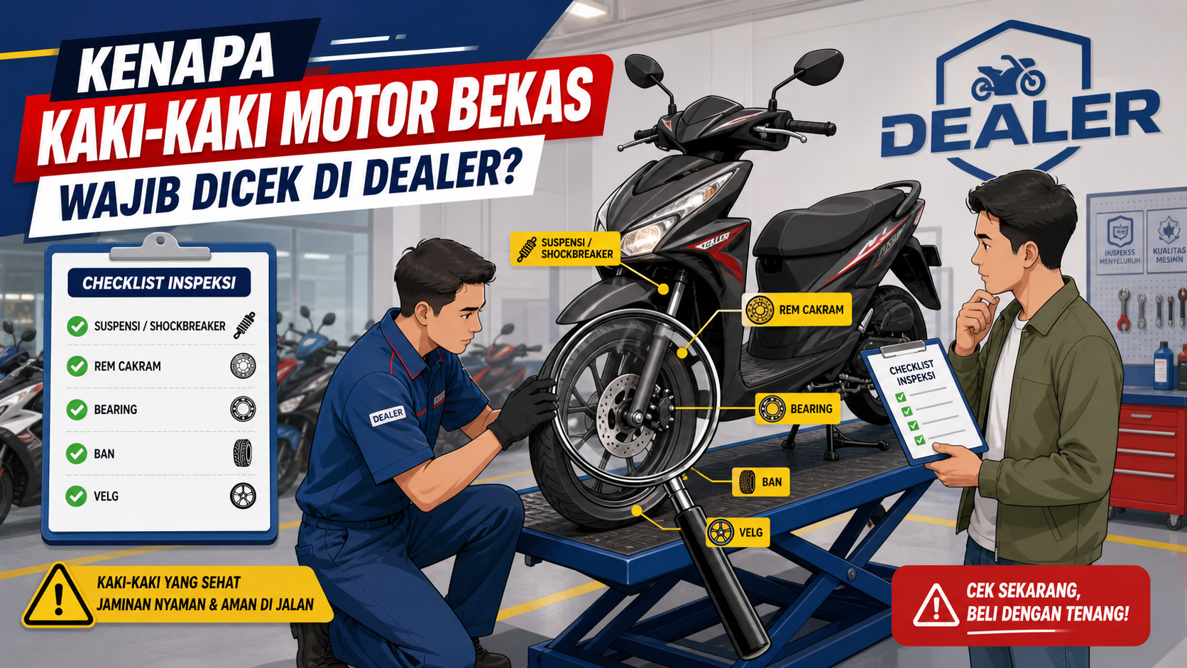Kenapa Kaki-kaki Motor Bekas Wajib Dicek di Dealer? - motor