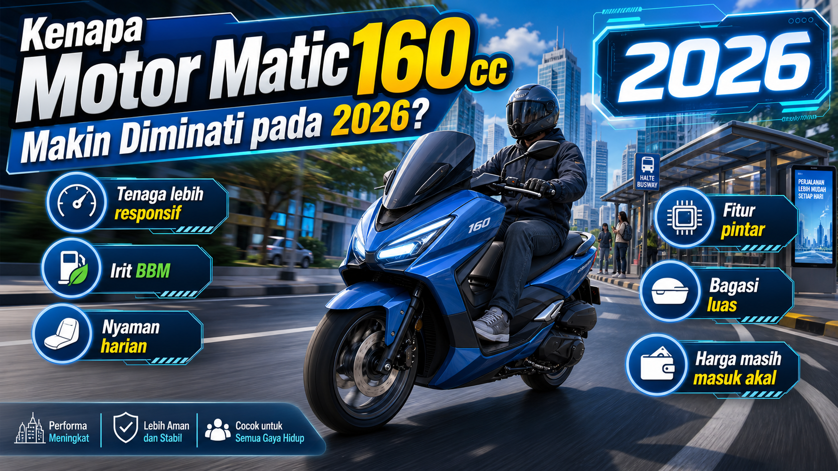 Kenapa Motor Matic 160 cc Makin Diminati pada 2026? - motor