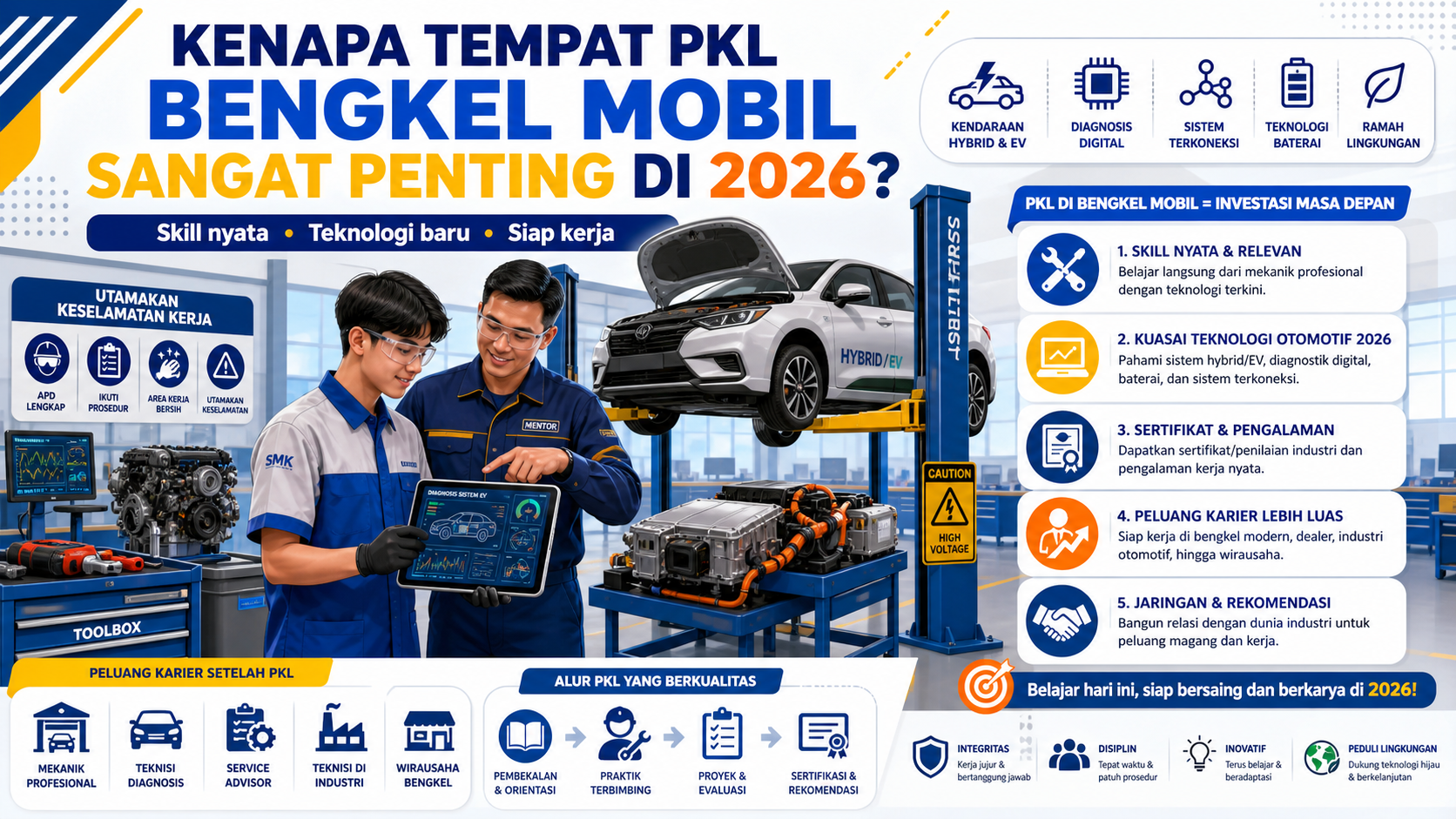 Kenapa Tempat PKL Bengkel Mobil Sangat Penting di 2026? - smk