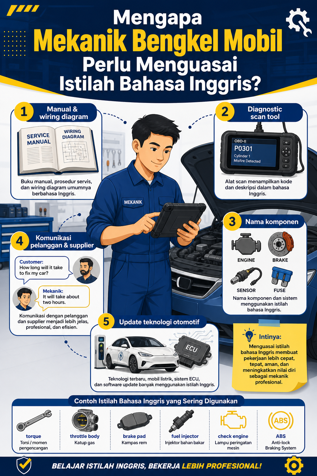 Mengapa Mekanik Bengkel Mobil Perlu Menguasai Istilah Bahasa Inggris? - otomotif