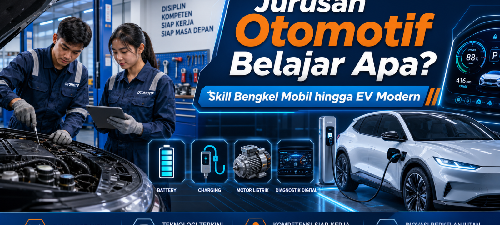 otomotif - Jurusan Otomotif Belajar Apa? Skill Bengkel Mobil hingga EV Modern
