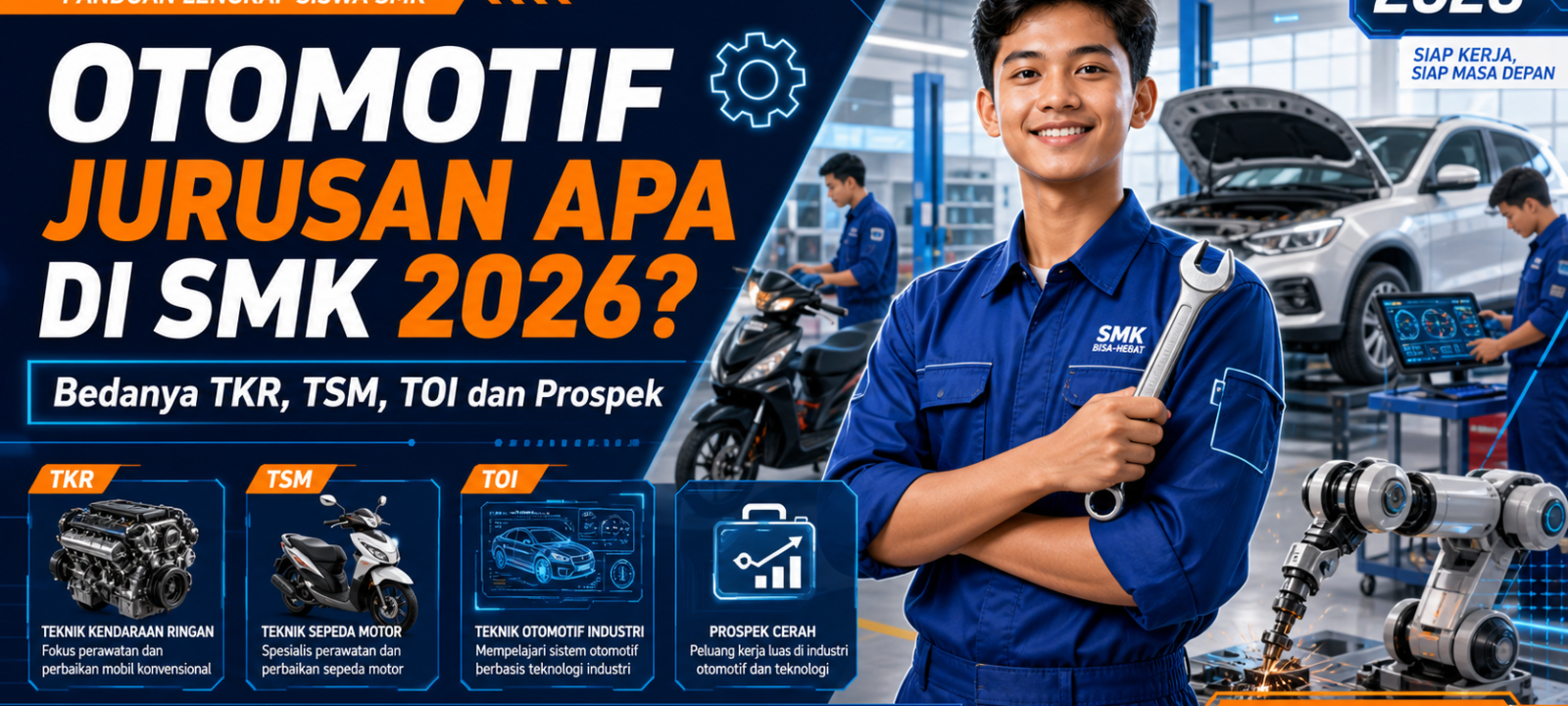 otomotif - Otomotif Jurusan Apa di SMK 2026? Bedanya TKR, TSM, TOI dan Prospek