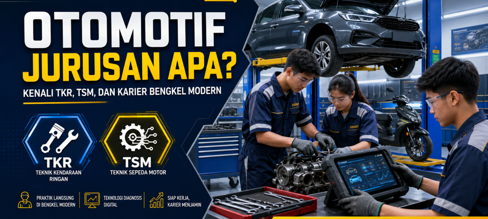 otomotif - Otomotif Jurusan Apa? Kenali TKR, TSM, dan Karier Bengkel Modern