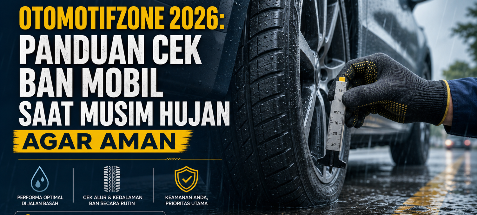 otomotifzone - Otomotifzone 2026: Panduan Cek Ban Mobil Saat Musim Hujan Agar Aman