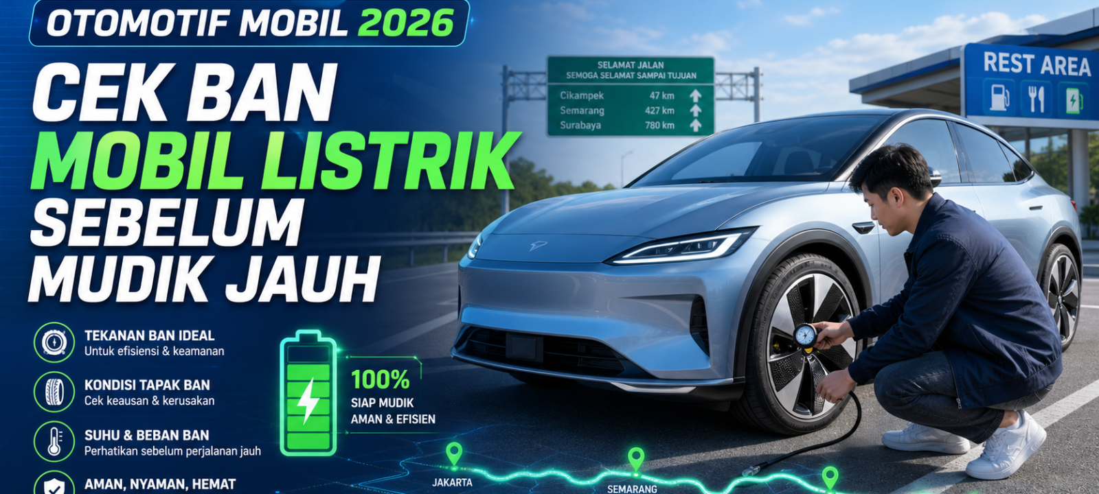 ban - Otomotif Mobil 2026: Cek Ban Mobil Listrik Sebelum Mudik Jauh