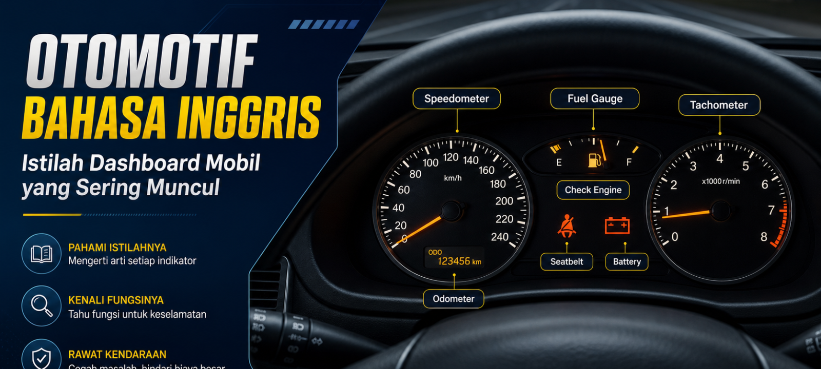 dashboard - Otomotif Bahasa Inggris: Istilah Dashboard Mobil yang Sering Muncul