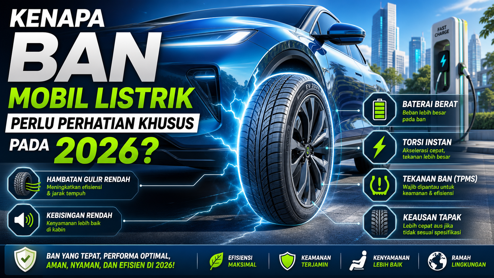Kenapa Ban Mobil Listrik Perlu Perhatian Khusus pada 2026? - ban
