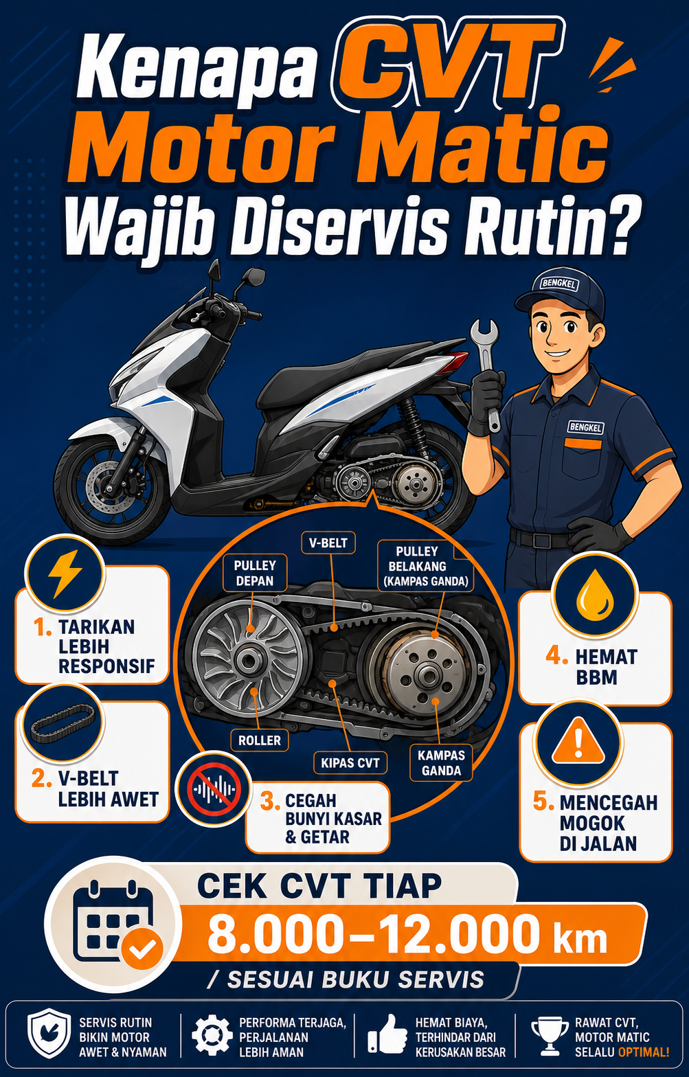 Kenapa CVT Motor Matic Wajib Diservis Rutin? - cvt
