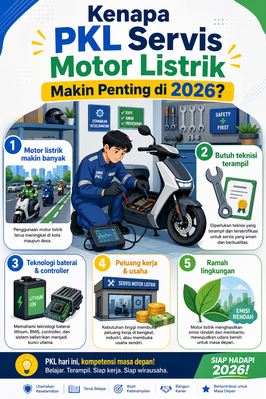 Kenapa PKL Servis Motor Listrik Makin Penting di 2026? - smk