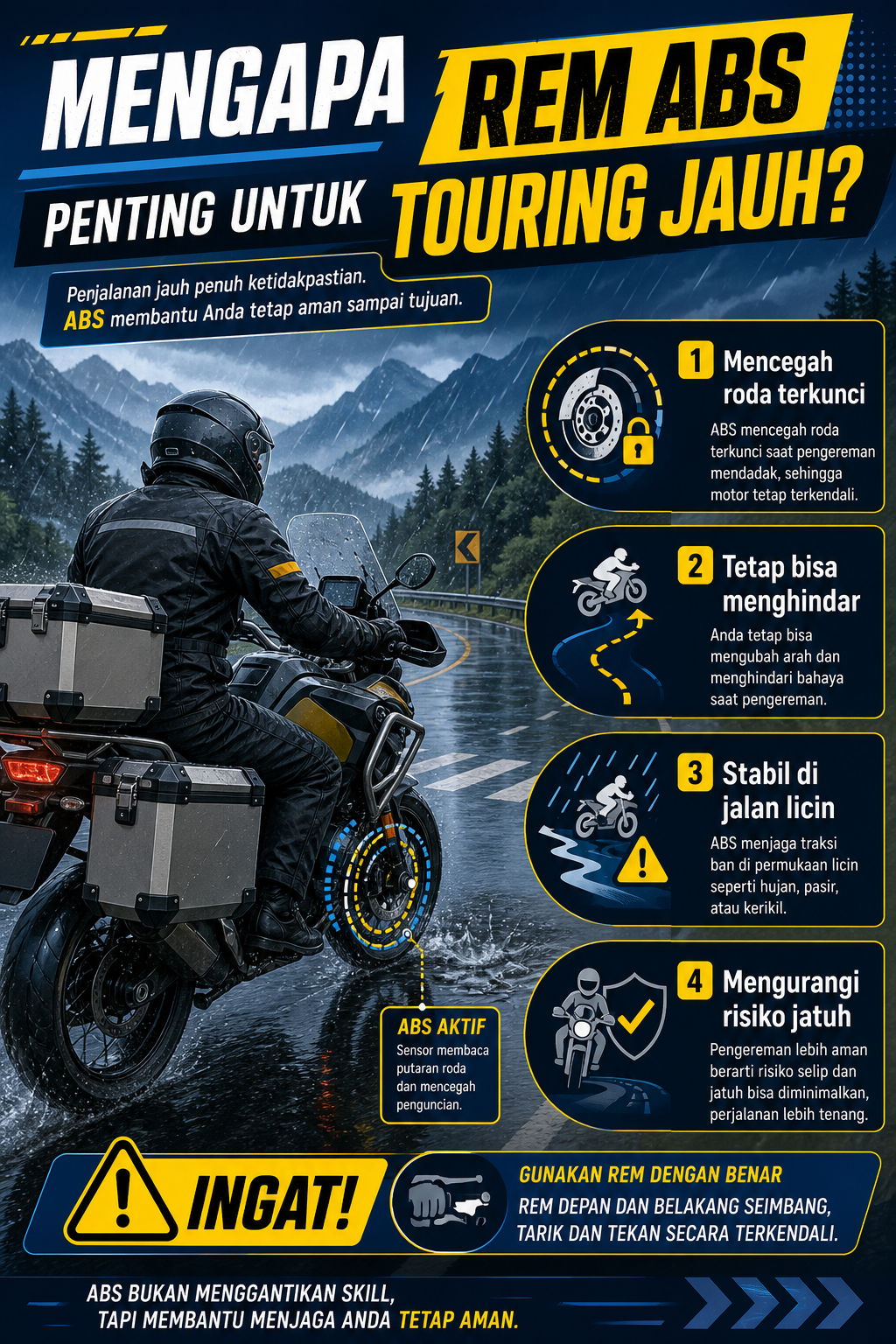 Mengapa Rem ABS Penting untuk Touring Jauh? - motor