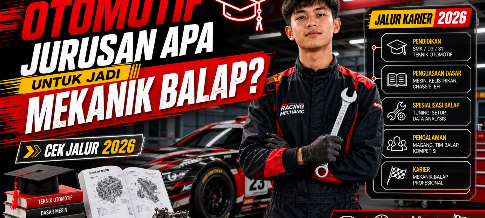 otomotif - Otomotif Jurusan Apa untuk Jadi Mekanik Balap? Cek Jalur 2026