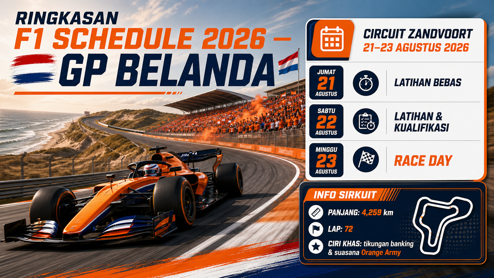 Ringkasan F1 Schedule 2026 GP Belanda - f1
