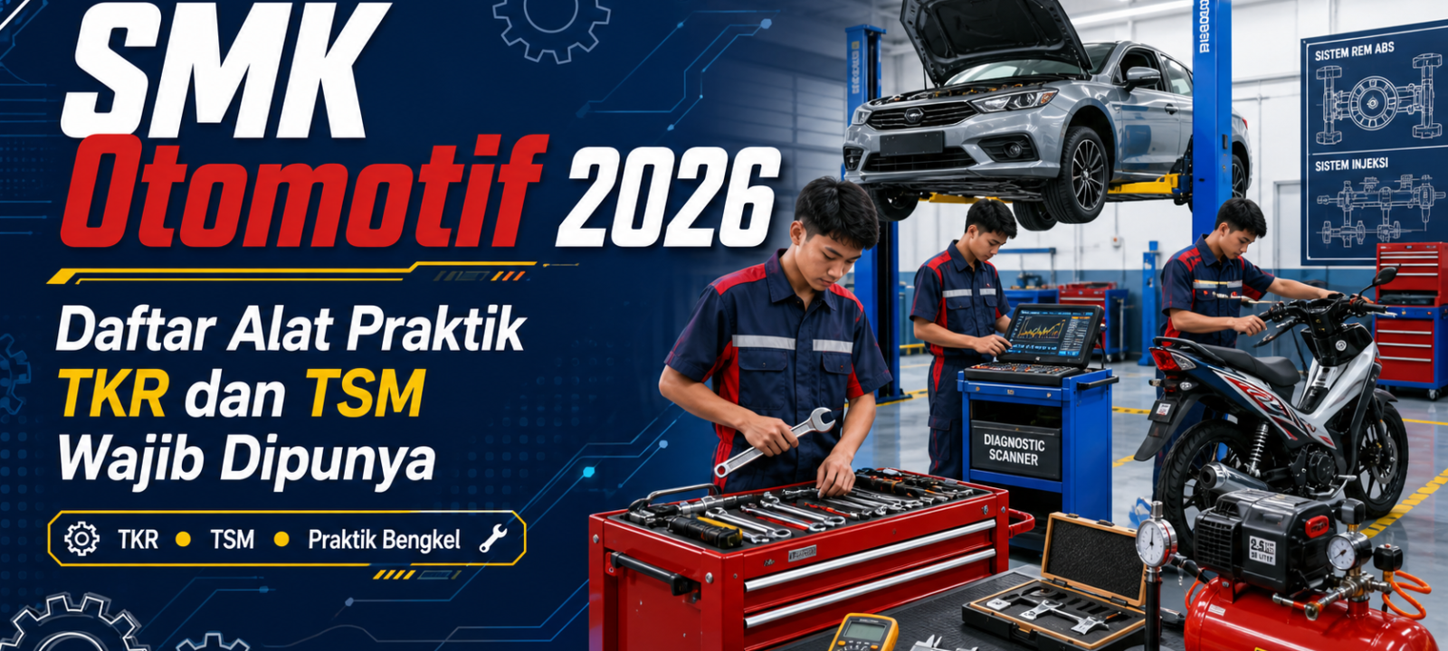 smk - SMK Otomotif 2026: Daftar Alat Praktik TKR dan TSM Wajib Dipunya