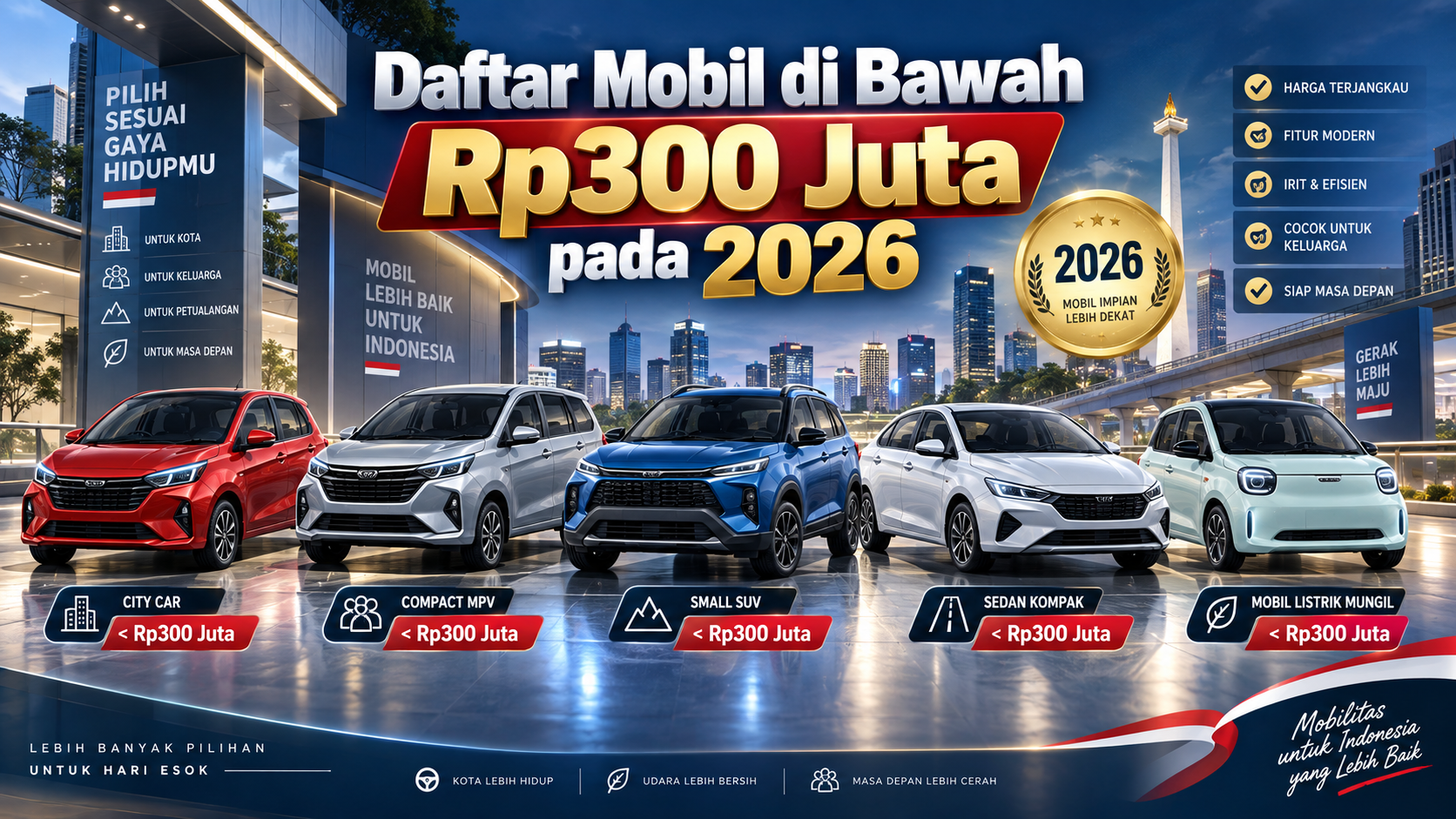 Daftar Mobil di Bawah Rp300 Juta pada 2026 - mobil