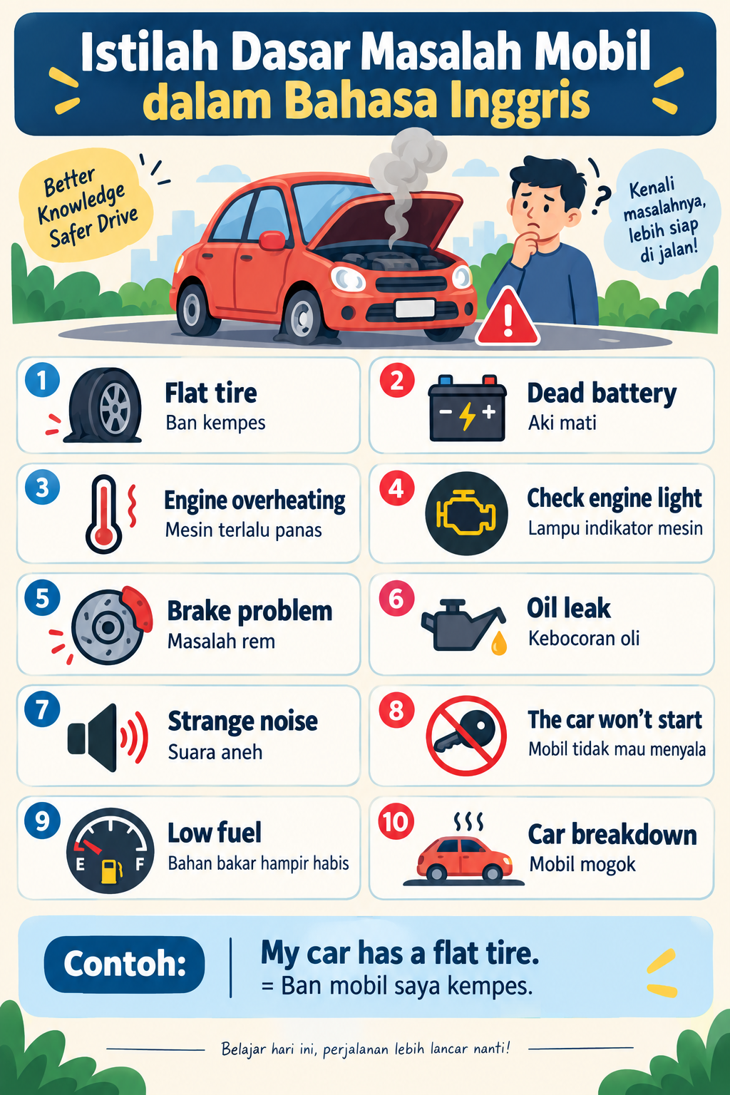 Istilah Dasar Masalah Mobil dalam Bahasa Inggris - otomotif