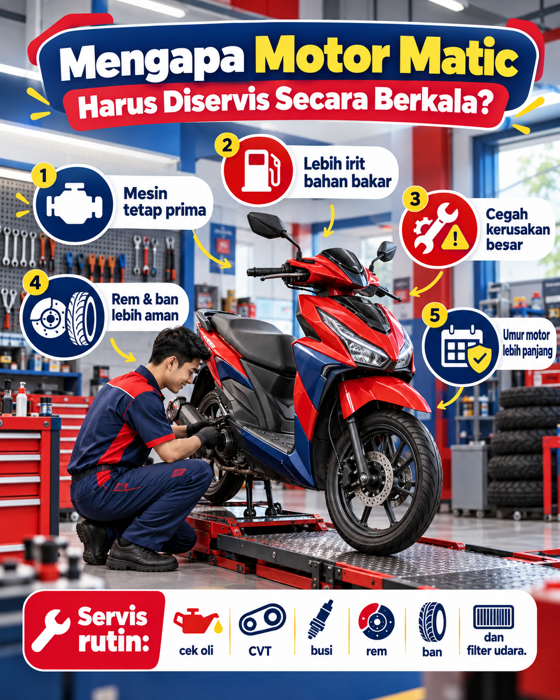 Mengapa Motor Matic Harus Diservis Secara Berkala? - motor