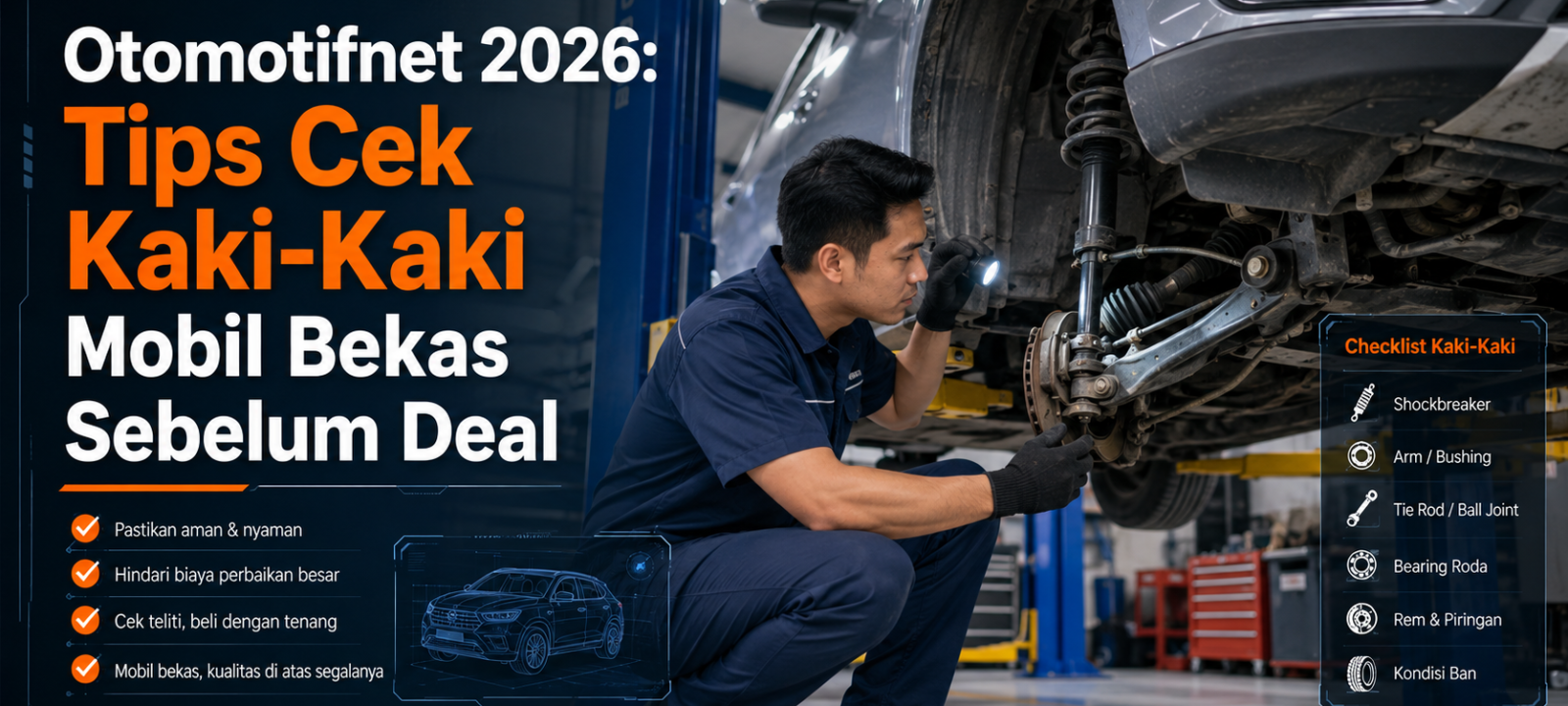 otomotifnet - Otomotifnet 2026: Tips Cek Kaki-Kaki Mobil Bekas Sebelum Deal