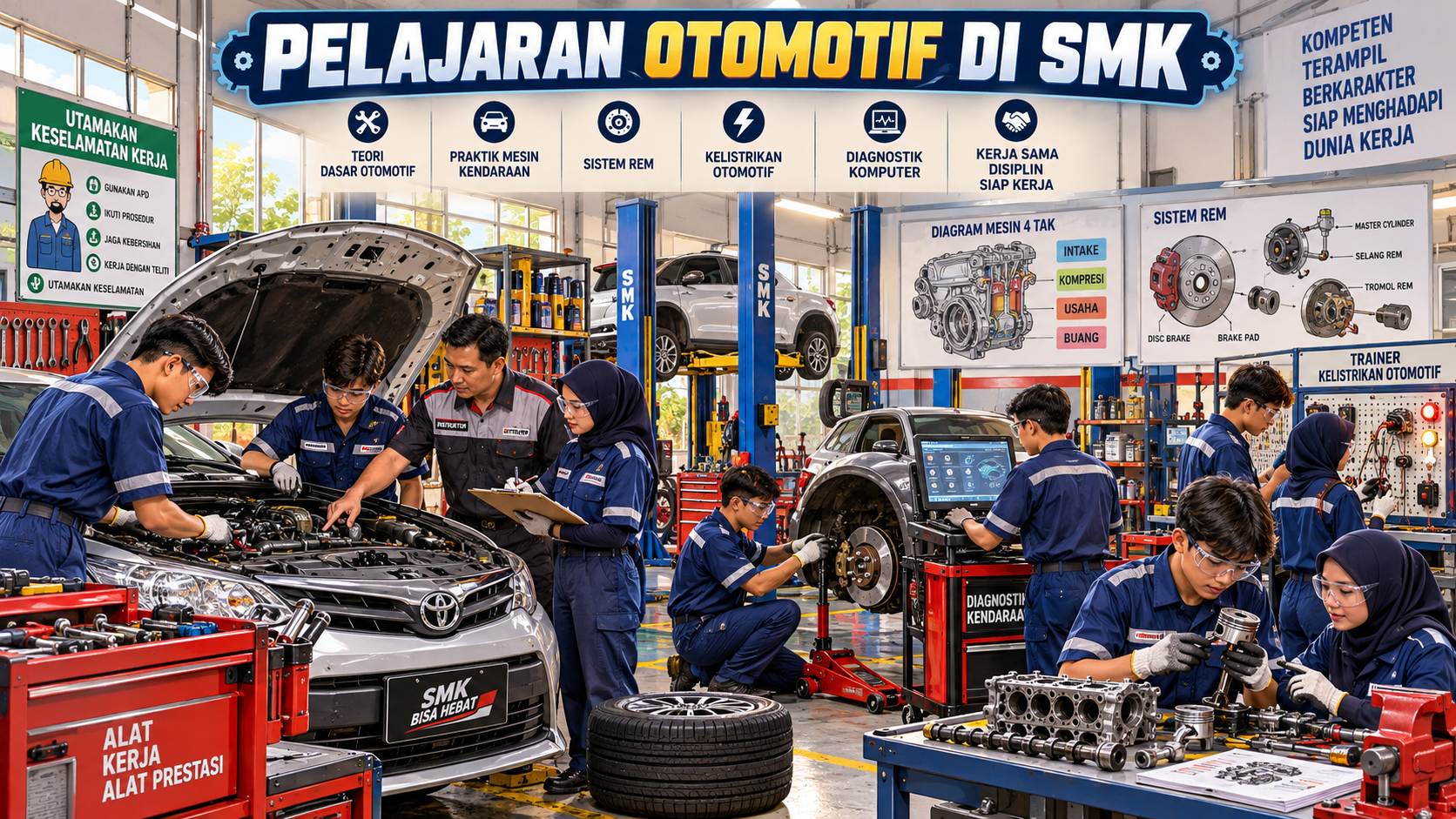 Gambaran Pelajaran Otomotif di SMK - otomotif