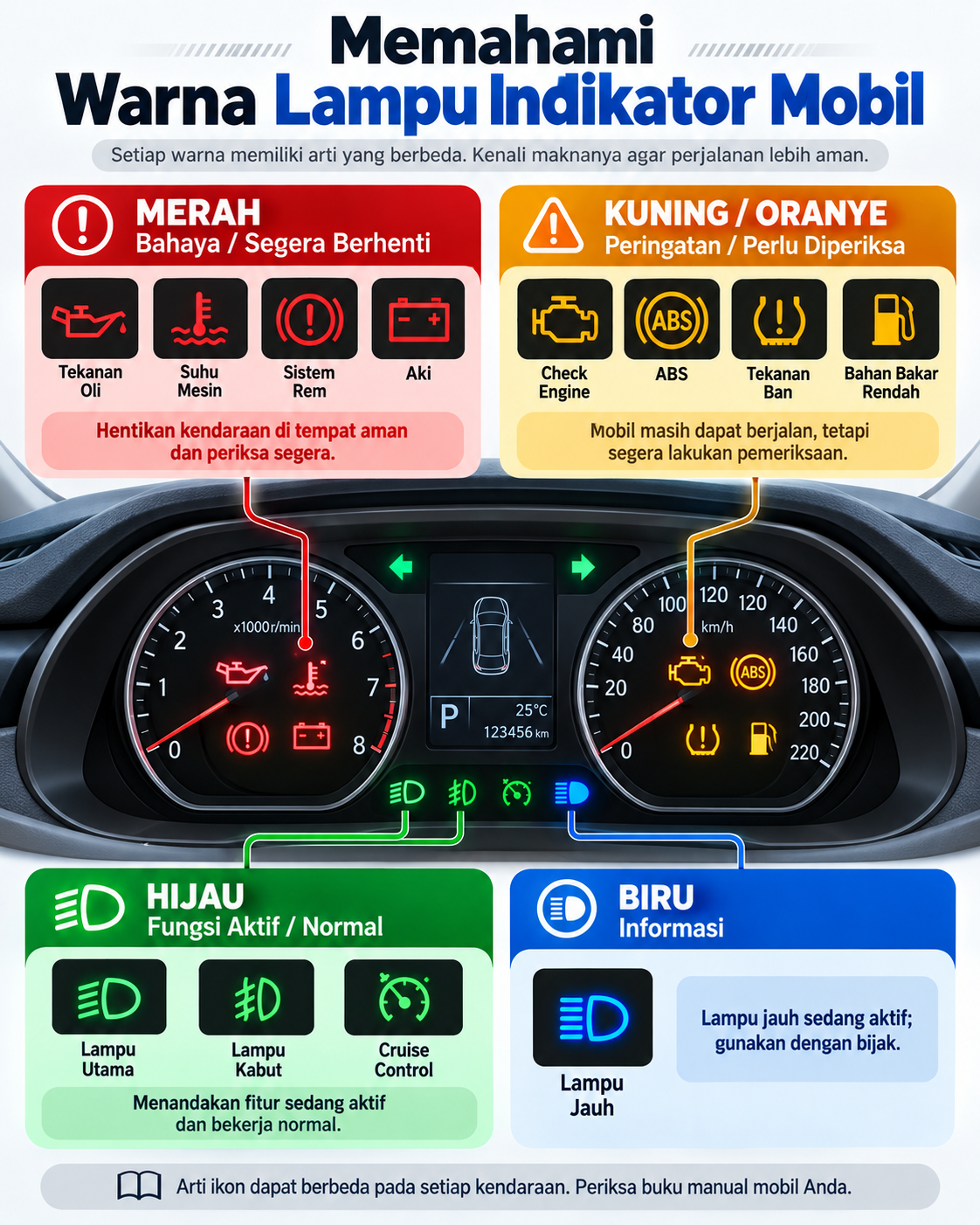 Memahami Warna Lampu Indikator Mobil - indikator