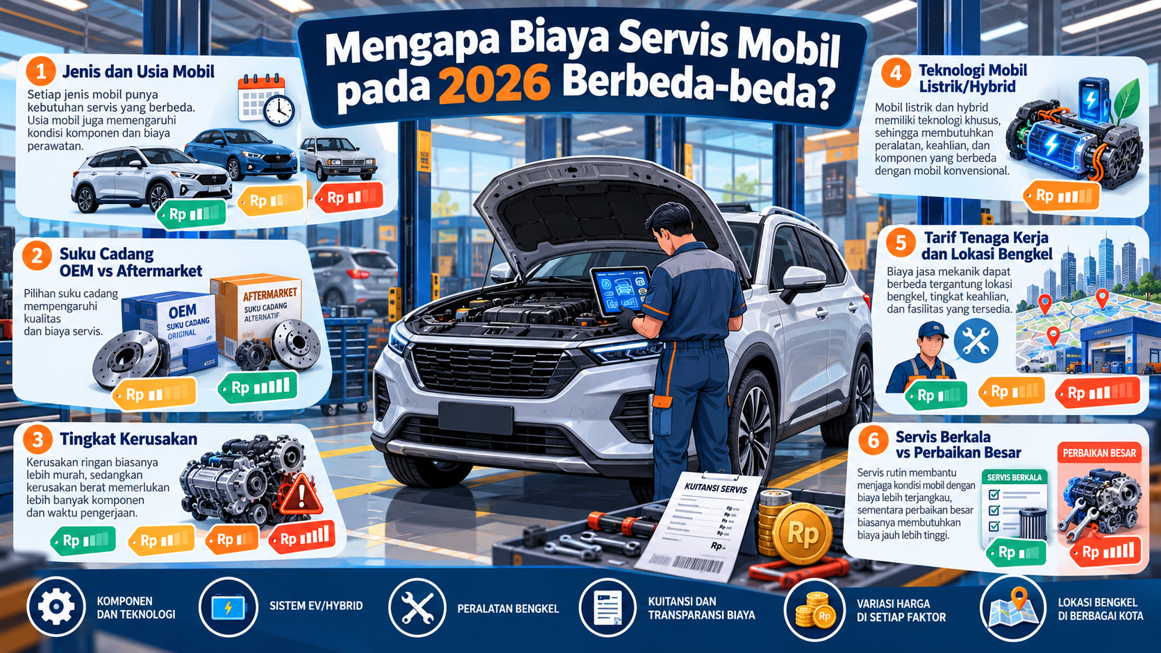 Mengapa Biaya Servis Mobil pada 2026 Berbeda-beda? - otomotifnet