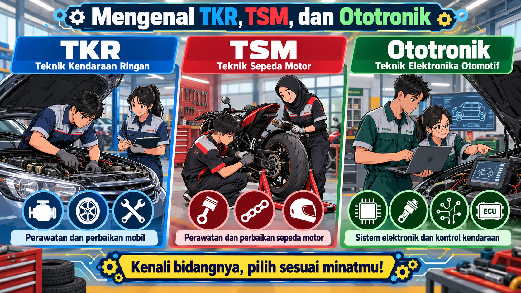 Mengenal TKR, TSM, dan Ototronik - otomotif