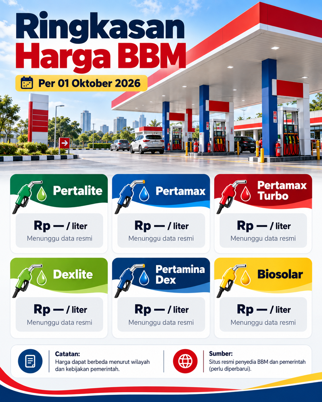 Ringkasan Harga BBM per 01 Oktober 2026 - bbm